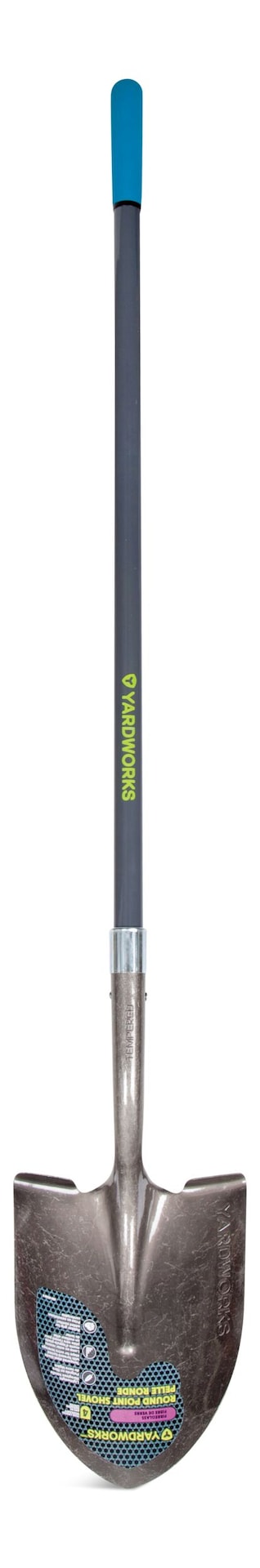 Yardworks Ergo Steel Round-Point Long-Handle Shovel, 57-in Fibreglass Shaft L2
